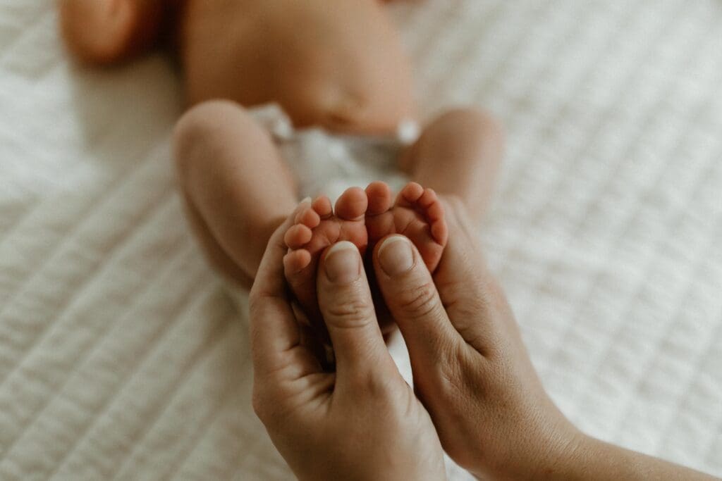 detail photograph of babys feet