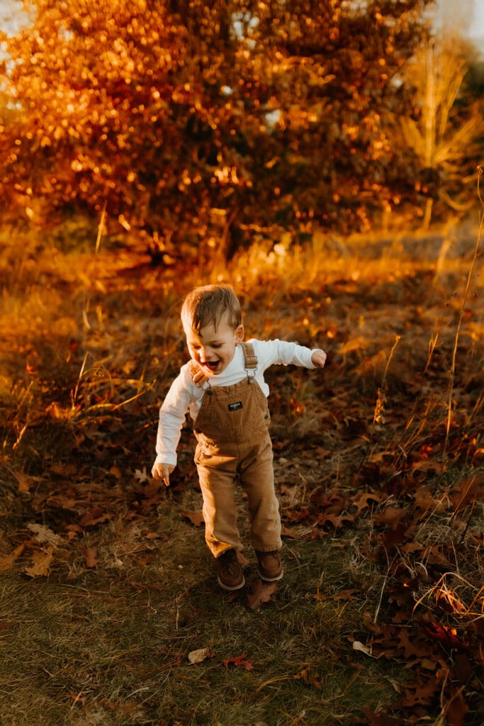 photography session of toddler having fun
