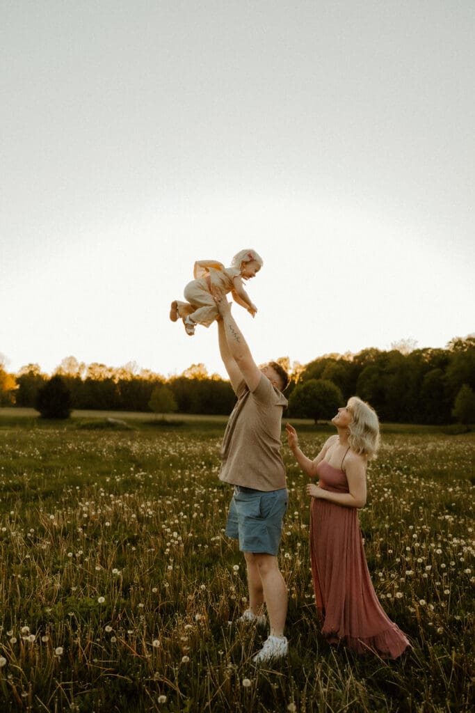 candid family photograph at dusk