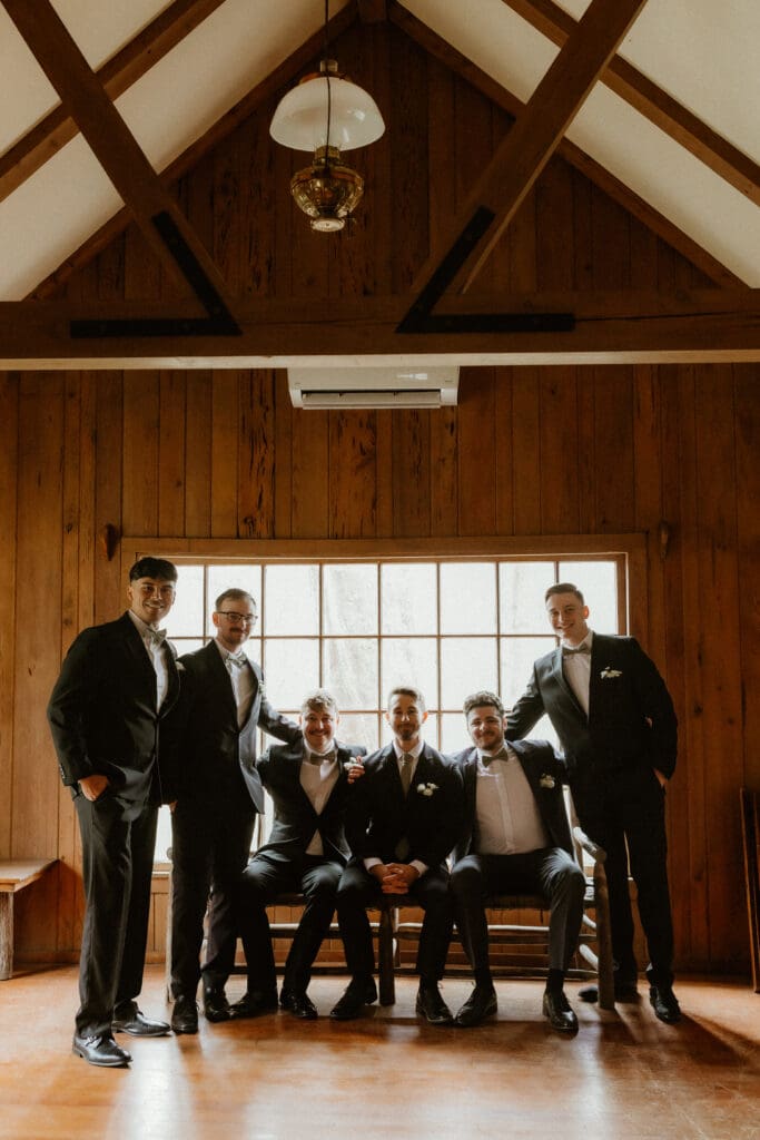 groomsmen photo during spring wedding day