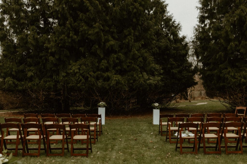intimate outdoor wedding ceremony niles michigan