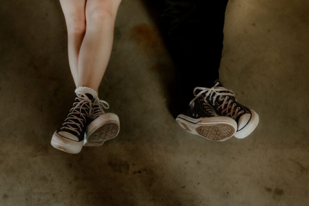 converse photo of bride and groom 