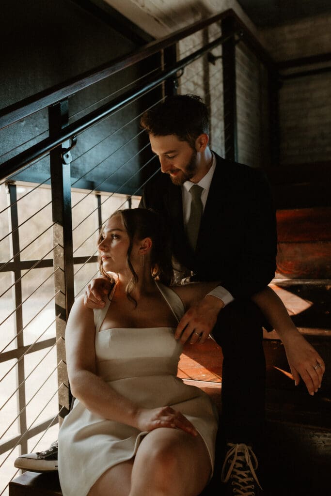 bride and groom during wedding reception in south bend 