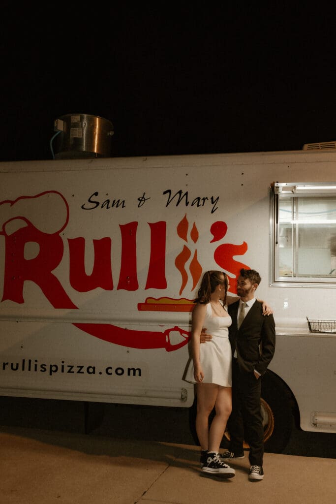 pizza truck at wedding reception