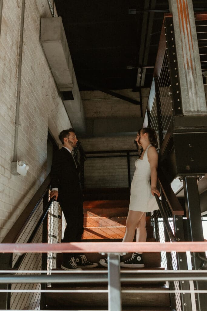couple during wedding reception at the brick