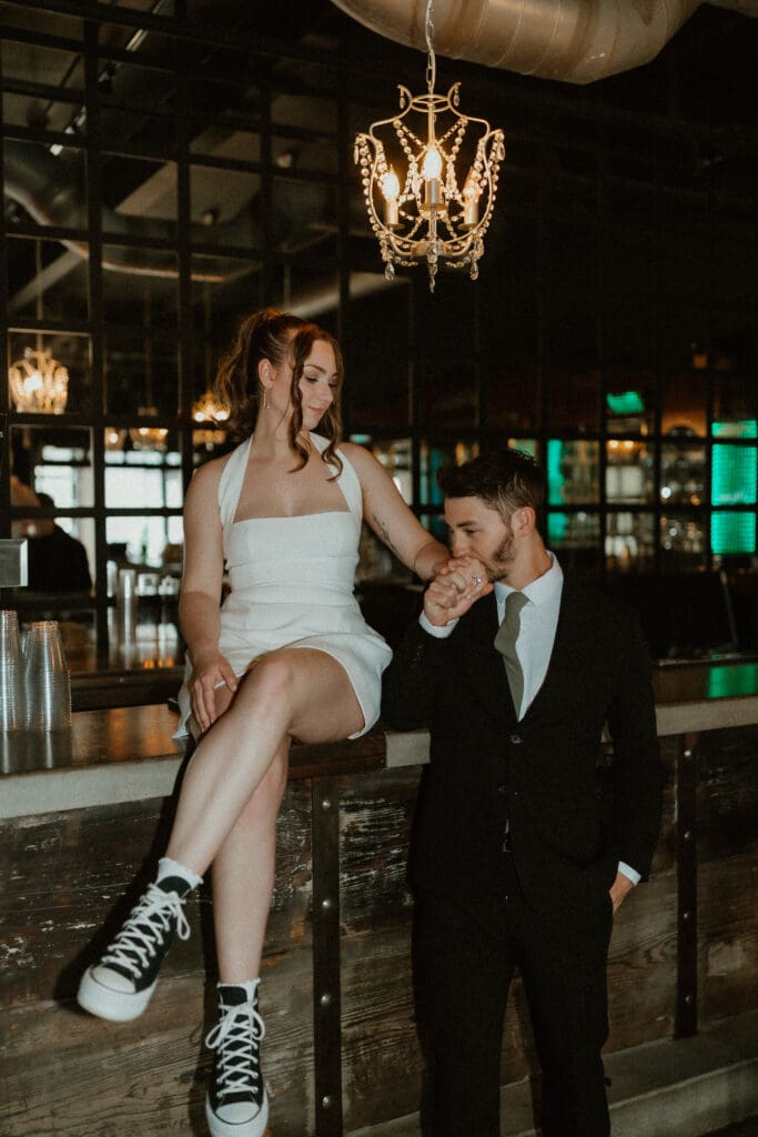 classy south bend wedding photography with flash