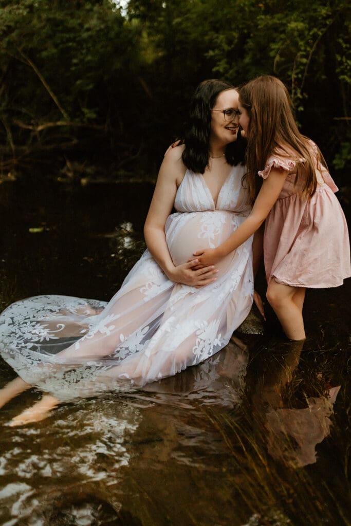 mother and daughter candid photograph