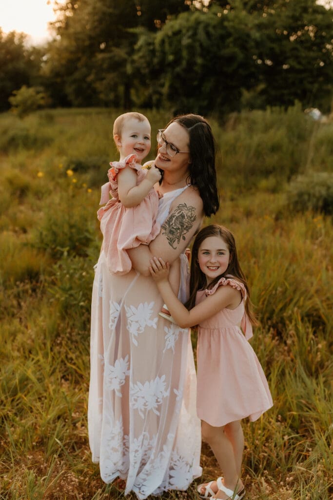 mother and daughter maternity photograph at cobus creek county park