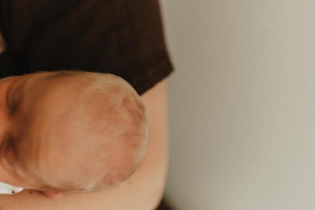newborn baby detail photograph of hair